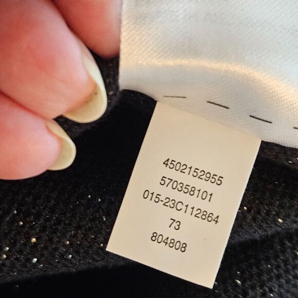 Chico's Lurex Scroll Print Sweater Tank Gold Detail Sleeveless Size 2 US Large - Picture 6 of 10